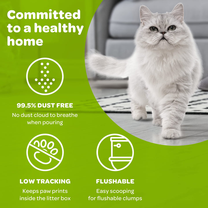 Natural Wheat Multi-Cat Litter, Superior Clumping with Odor Neutralizing Enzymes, 36 Pound Bag