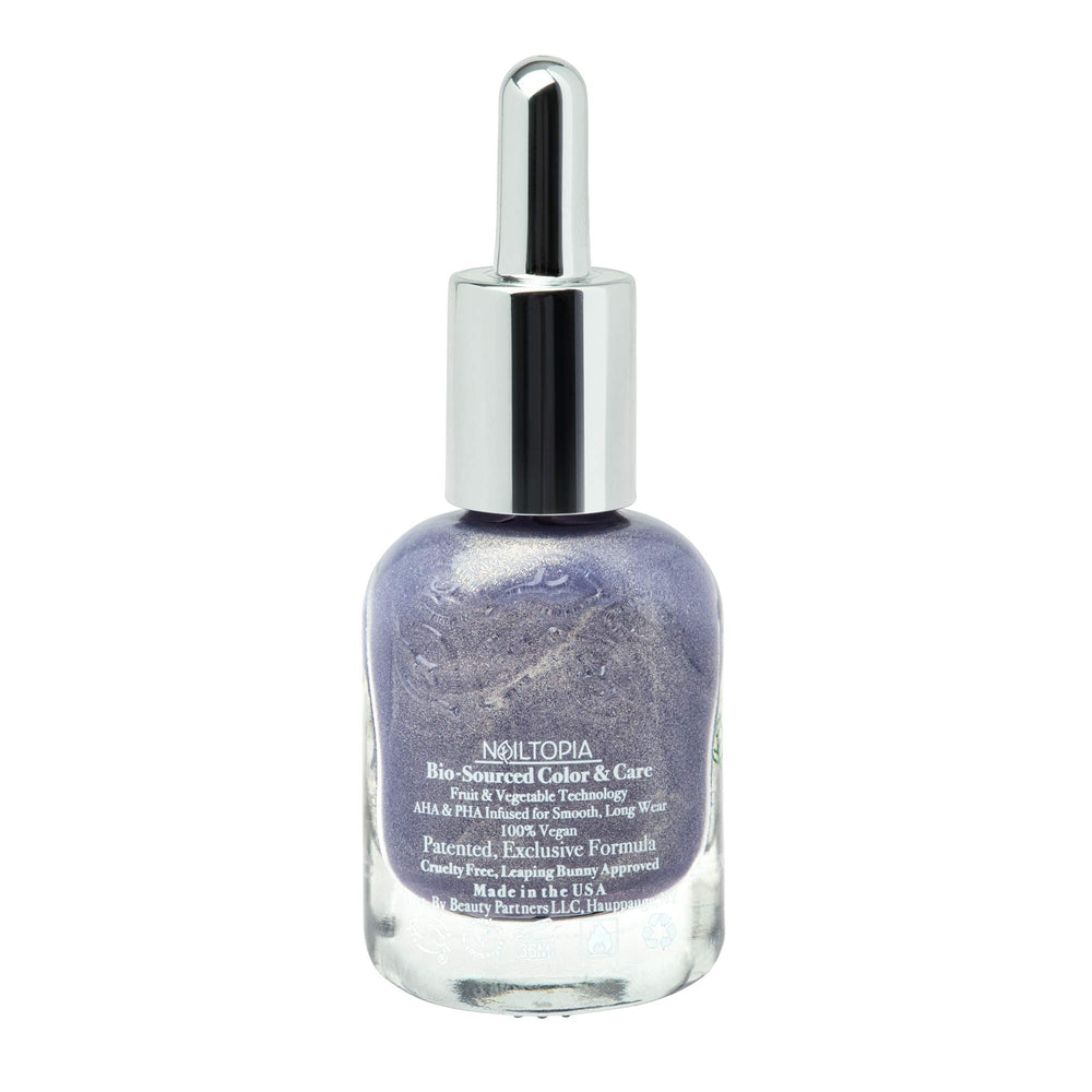 - Plant-Based Chip Free Nail Lacquer - Non Toxic, Bio-Sourced, Long-Lasting, Strengthening Polish - Stay Inspired (Medium Purple With Gold Reflects) - 0.41oz