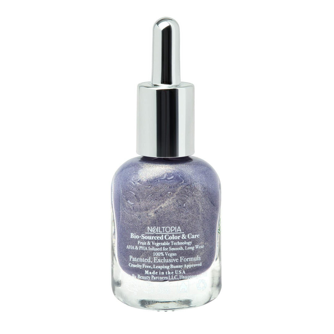 - Plant-Based Chip Free Nail Lacquer - Non Toxic, Bio-Sourced, Long-Lasting, Strengthening Polish - Stay Inspired (Medium Purple With Gold Reflects) - 0.41oz