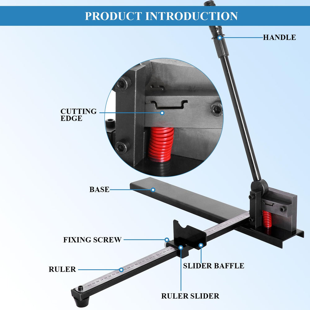 DIN Rail Cutter Steel Rail Cutting Machine Manual Guide Rail Cutter with Measuring Ruler for Cutting Steel Rail C45/DZ47/DC-35/TS35