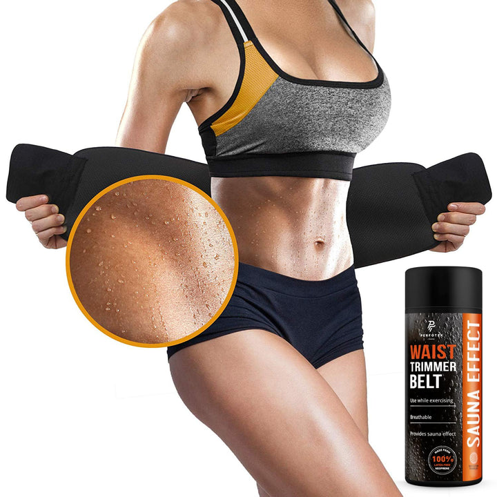 Waist Trainer for Women Lower Belly - Waist Trimmer Belt Sauna Tummy Toner Low Back and Lumbar Support with Sauna Suit Effect (Large Black)