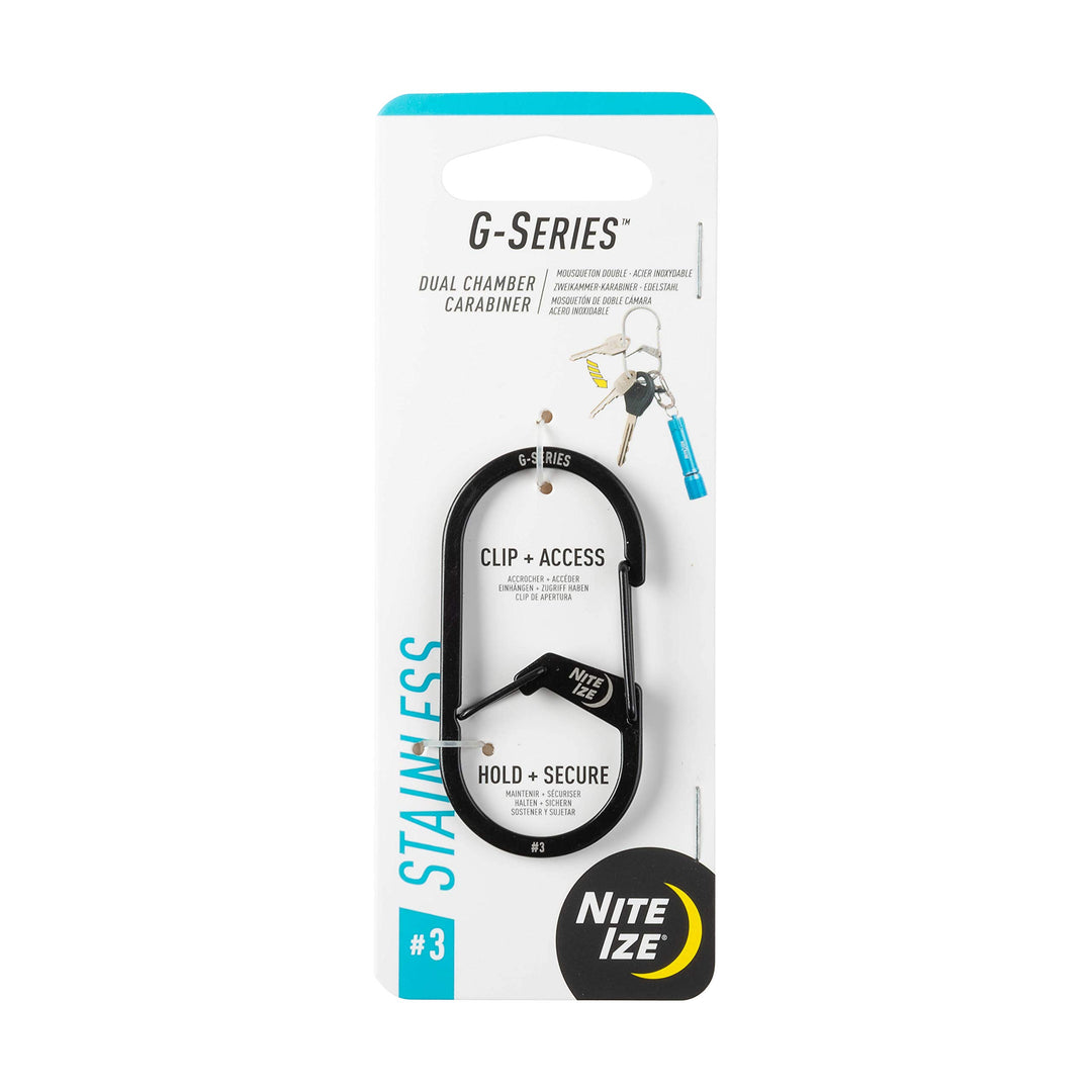 GS3-01-R6 G-Series Dual Chamber Carabiner, Size #3 1-Pack, Black