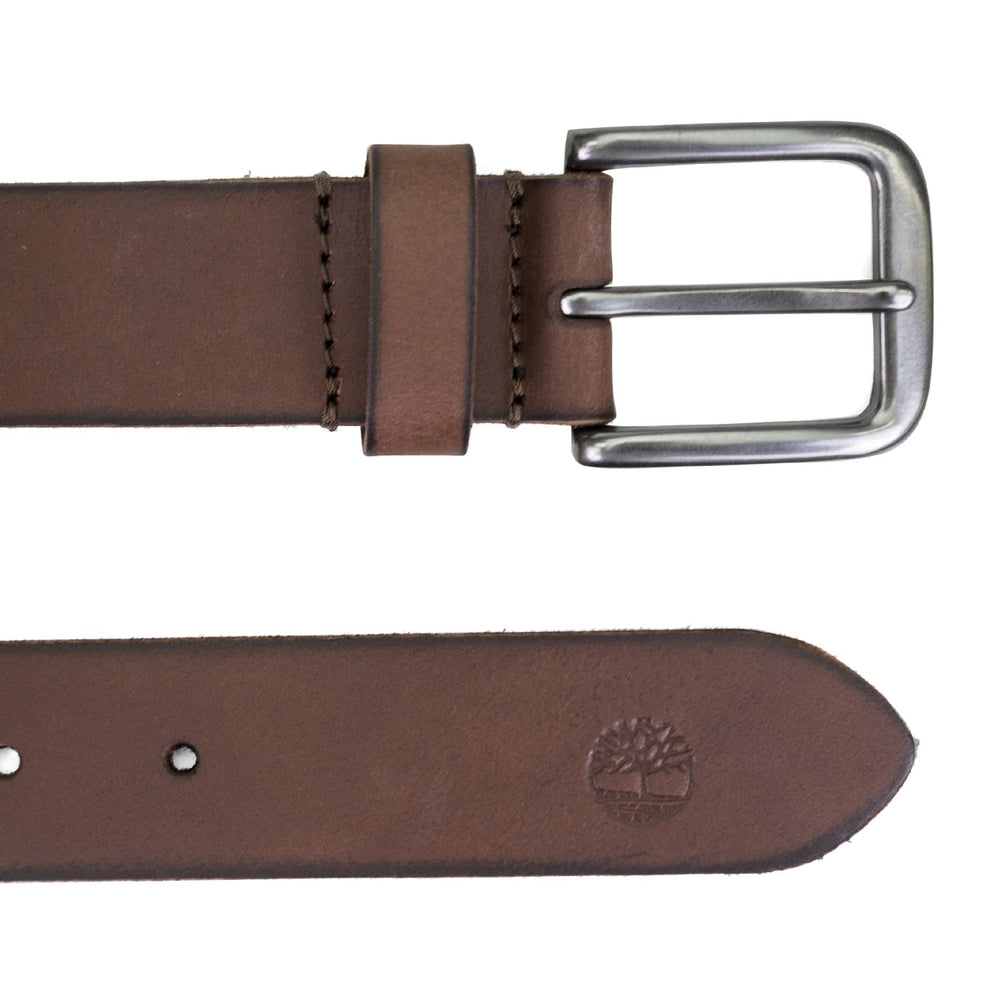 Men's 35mm Classic Buckle Jean Leather Belts, Dark Brown, 34