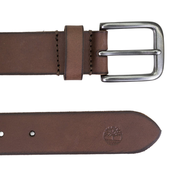 Men's 35mm Classic Buckle Jean Leather Belts, Dark Brown, 34