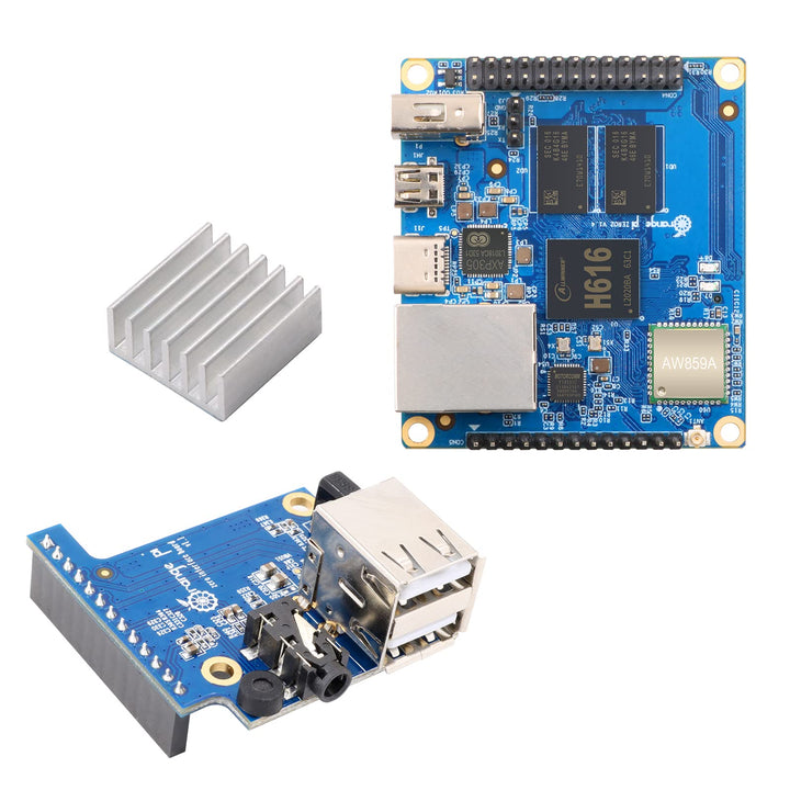 Zero 2, 1GB Allwinner H616 Quad Core 64 Bit Open-Source Microcontroller 1000M Ethernet Single Board Computer, Support Android10, Ubuntu, Debian (Zero 2)