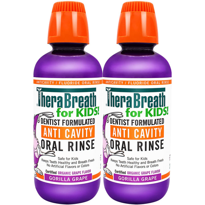 for Kids Dentist Formulated Anti-Cavity Oral Rinse, Organic Gorilla Grape, 16 Ounce (Pack Of 2)