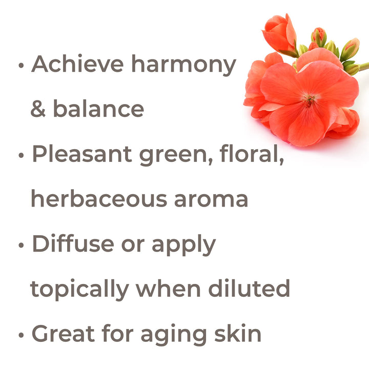 Geranium Bourbon Essential Oil 100% Pure, Undiluted, Natural Aromatherapy, Therapeutic Grade 30 mL (1 oz)