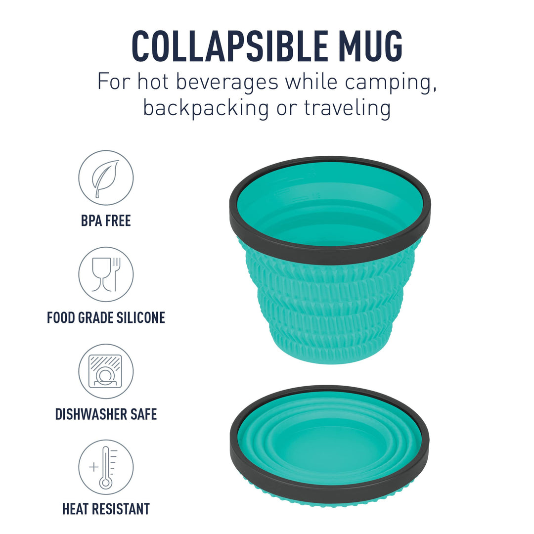 X-Series Collapsible Silicone Cool Grip Camping Drinkware, Mug (16 oz), Charcoal