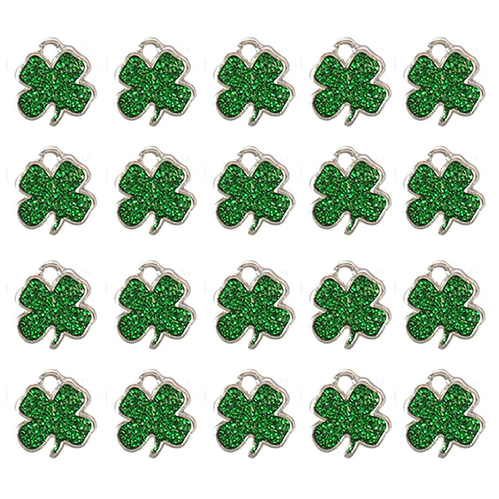 Four Leaf Clover Lucky Charms Pendents for DIY Crafting Bracelet Ankle Earring Necklace Jewelry Making Accessories 30 Pack