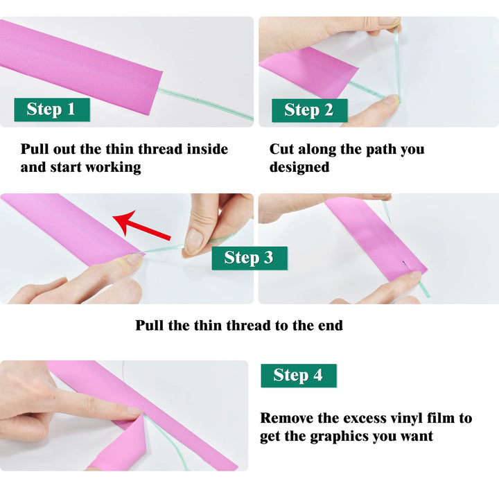 Knife-Less Tape for Vinyl Wrap Tool Kit, Finish Line Tape Vinyl Cutting Tape, Felt Squeegee Micro Squeegee Safety Tape Cutter Car Wrap Kit- for Motorcycle&Car Vinyl Wrap Detailer 16FT(5M)