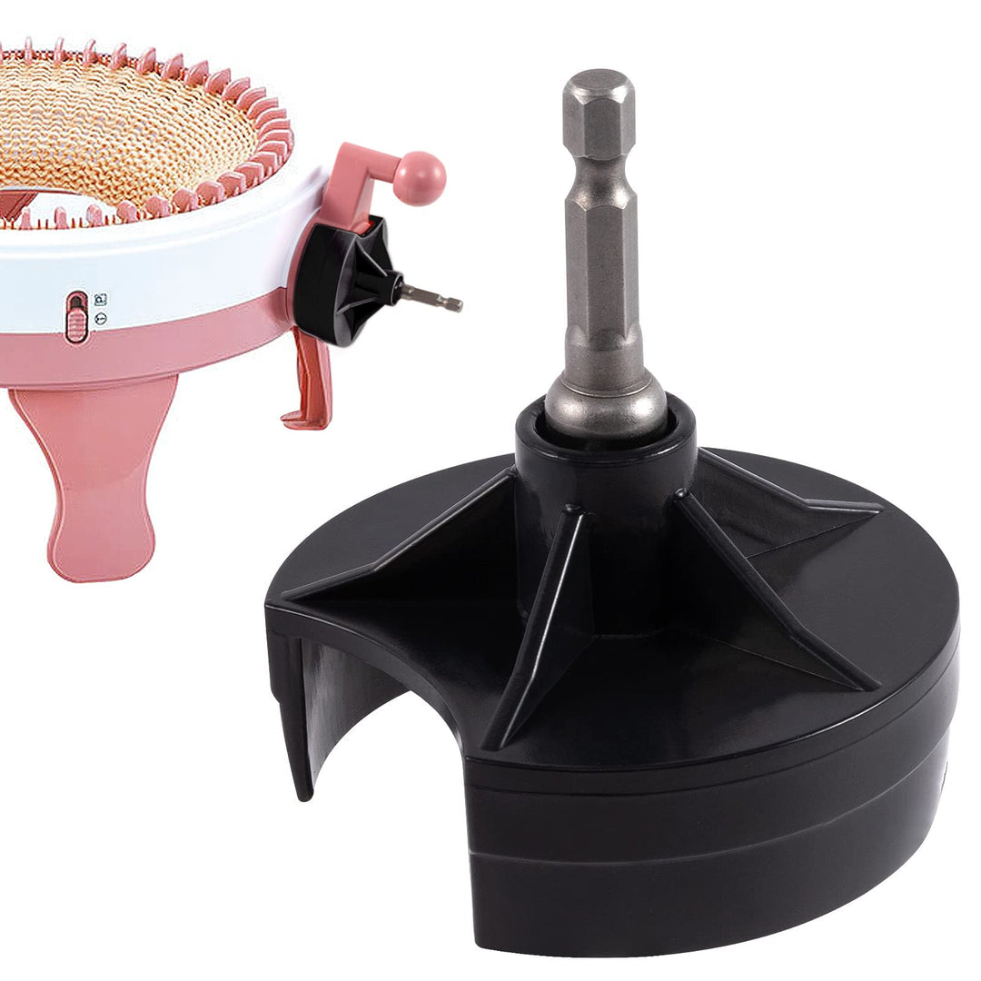 Knitting Machines Adapter - Circular Knotting Loom Crank Handle fits Sentro 22 40 48 & Jamit, Needle Crochet Machine Drill Power Attachment with Hexagon Steel Bit for Christmas Quick Knit Gifts