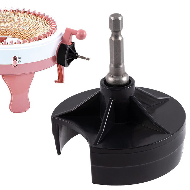 Knitting Machines Adapter - Circular Knotting Loom Crank Handle fits Sentro 22 40 48 & Jamit, Needle Crochet Machine Drill Power Attachment with Hexagon Steel Bit for Christmas Quick Knit Gifts