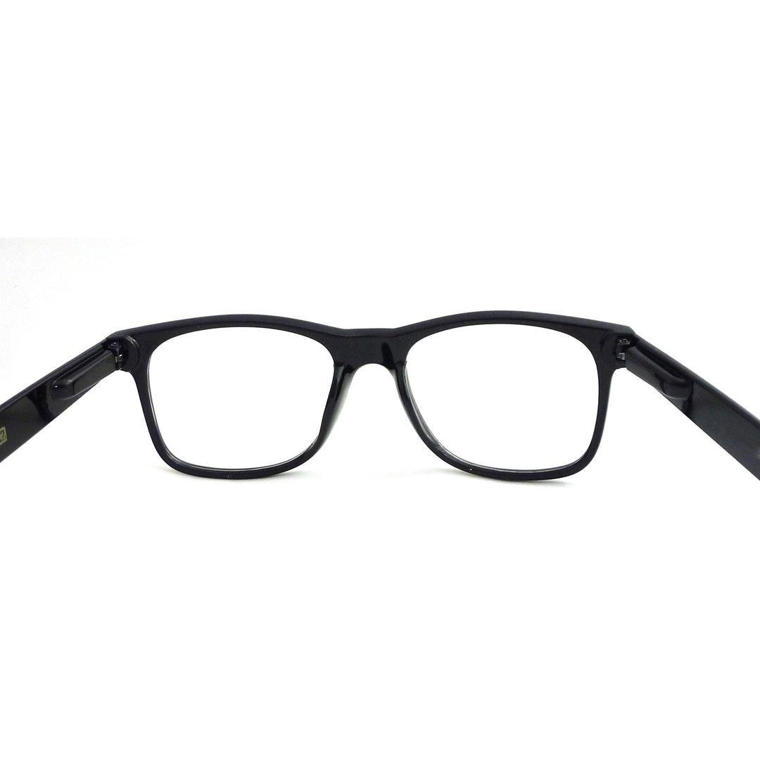 Retro Nerd Geek Oversized Black Framed Spring Temple Clear Lens Eye Glasses