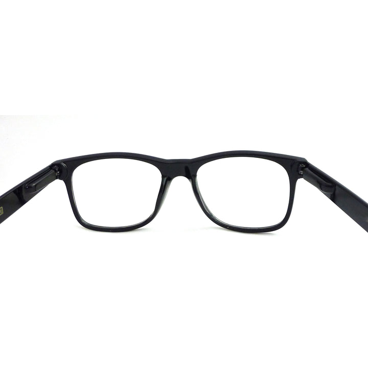 Retro Nerd Geek Oversized Black Framed Spring Temple Clear Lens Eye Glasses