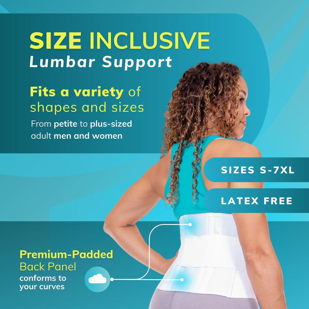 Plus Size 2XL Bariatric Back Brace - XXL Big and Tall Lumbar Support Girdle for Obesity Lower Back Pain in Extra Large, Heavy or Overweight Men and Women (Fits 50-55)