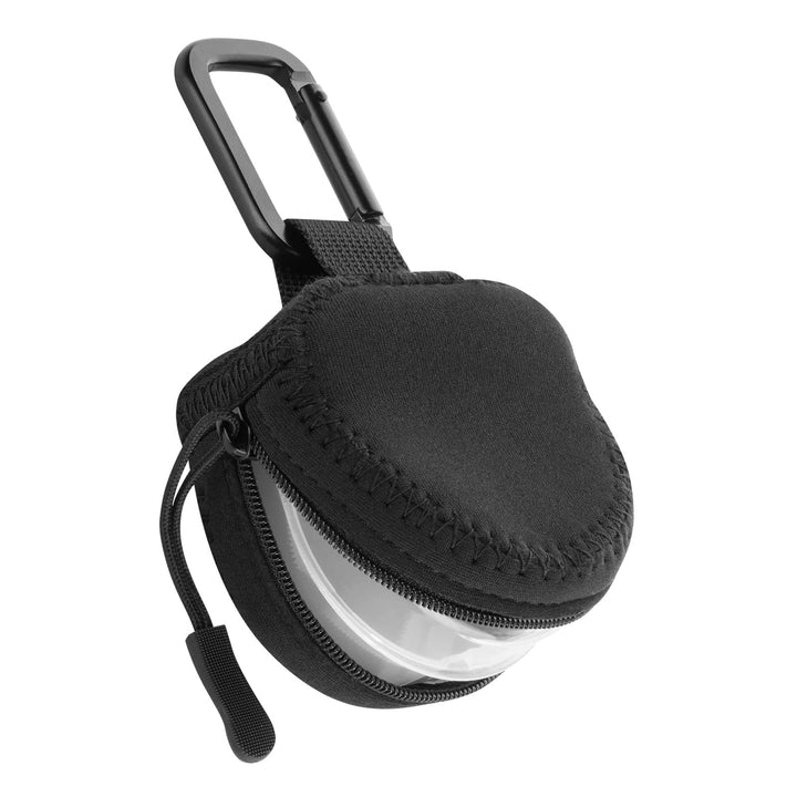 Retainer Case, Clear Solid Orthodontic Retainer Case Aligner Mouth Guard Case with Black Soft Case Carabiner, Protective Bag for Invisalign, Aligner