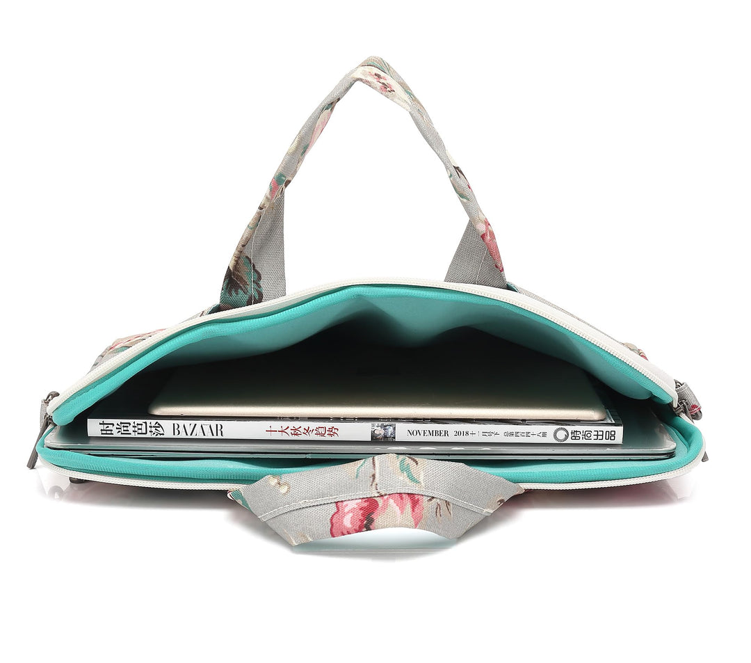 Rose Pattern Water Resistant Laptop Shoulder Messenger Bag for MacBook Pro 16 inch,15.6 inch and 15 inch-16 inch Laptop