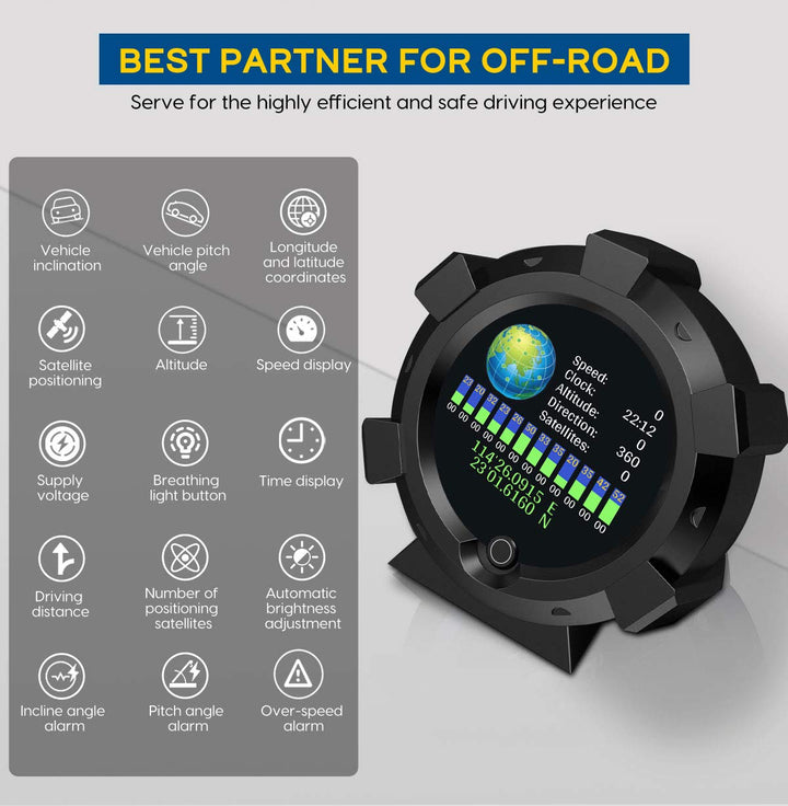 ourantools X95 GPS Speed Slope Meter, Digital Inclinometer Level & Angle Gauge, Head Up Display Speedometer, Bevel Tilt Gauges with Multifunctional Function for All DC5-28V Cars