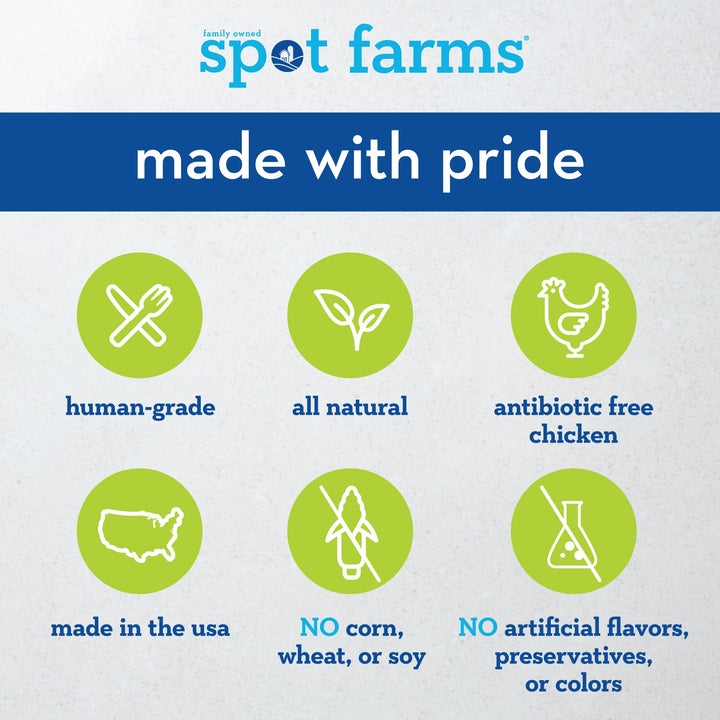 Spot Farms Chicken Apple Sausage Healthy All Natural Dog Treats Human Grade Made in USA 12.5 oz