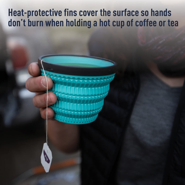 X-Series Collapsible Silicone Cool Grip Camping Drinkware, Mug (16 oz), Charcoal