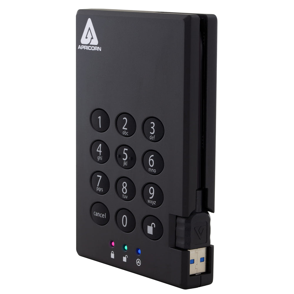 1TB Aegis Padlock USB 3.0 256-bit AES XTS Hardware Encrypted Portable External Hard Drive (A25-3PL256-1000)