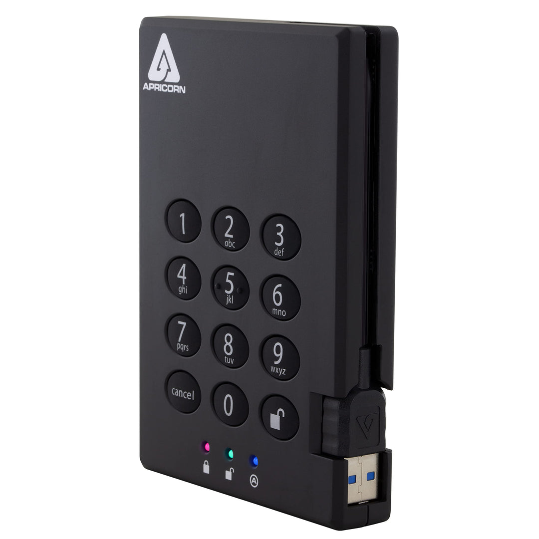 1TB Aegis Padlock USB 3.0 256-bit AES XTS Hardware Encrypted Portable External Hard Drive (A25-3PL256-1000)