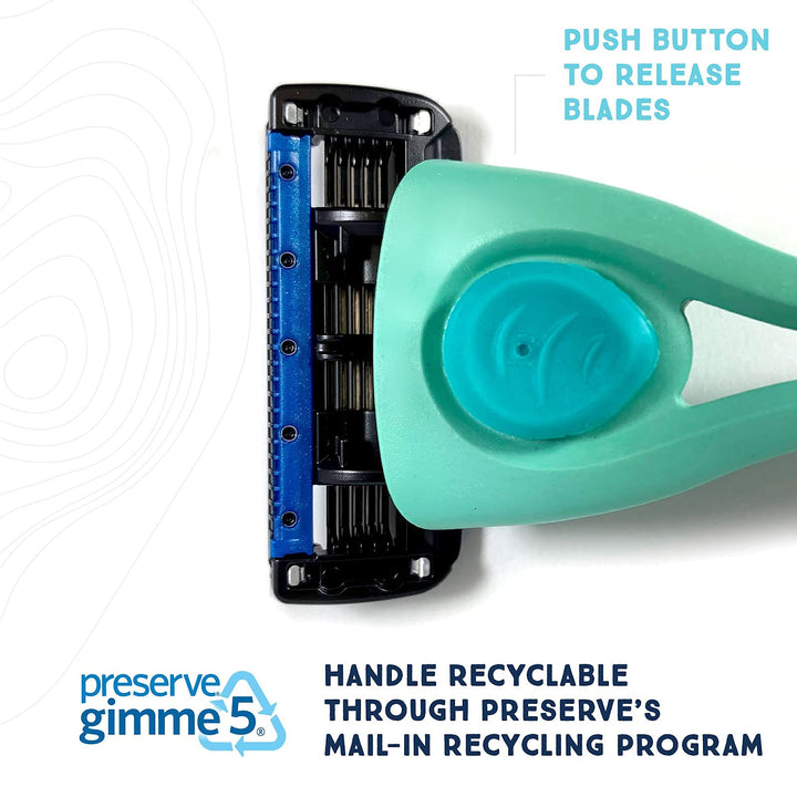 Key Lime: Shave 5 Five Blade Refillable Razor, Made From Recycled Materials, Key Lime