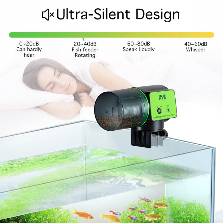 Automatic Fish Feeder - Aquarium Electric Auto Fish Feeder for Small Fish Tank Food Fish Feeder Automatic Dispenser, Adjustable Fish Food Vacation Timer Feeder, Battery-Operated Feeders