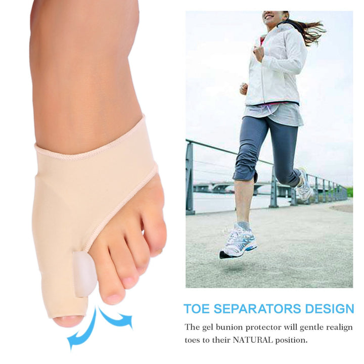 Bunion Foot Sleeve, Nova Bunion Corrector Big Toe Straightener with Bulit in Gel Pads,Bunion Pain Sleeve for Day and Night Use, Fits Men and Women1 Pair