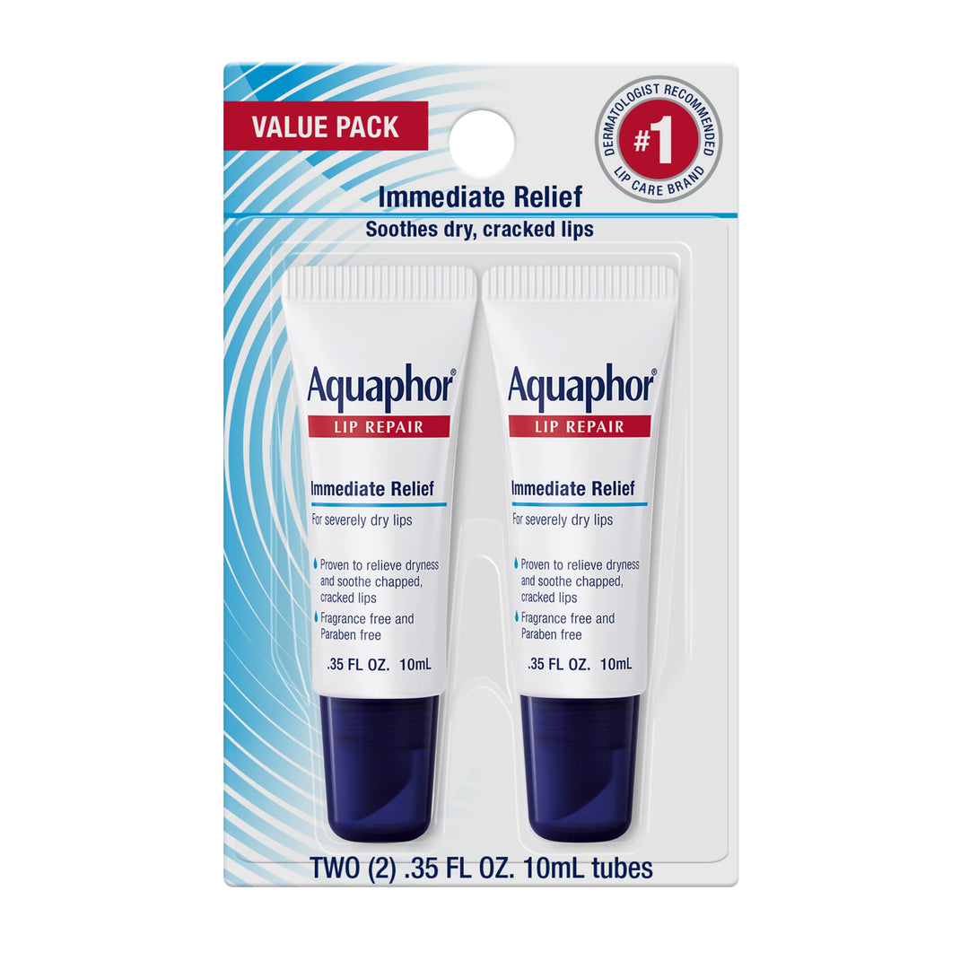 Aquaphor Lip Repair Tube Blister Card Dual Pack, 0.35 Ounce