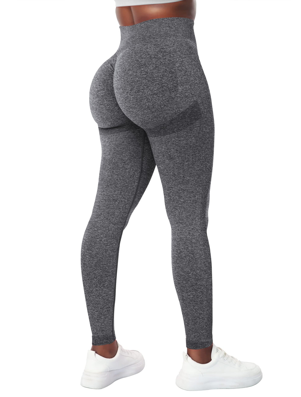 Smile Contour Dark Grey Seamless Leggings for Women High Waist Butt Lift Workout Yoga Pants Scrunch Booty Gym Tights
