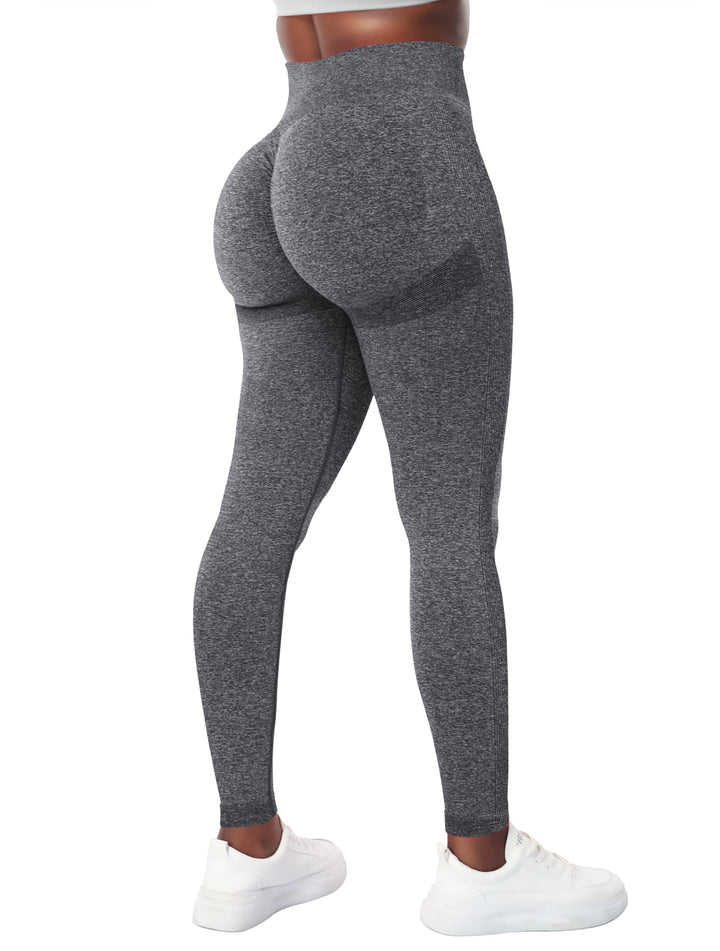 Smile Contour Dark Grey Seamless Leggings for Women High Waist Butt Lift Workout Yoga Pants Scrunch Booty Gym Tights