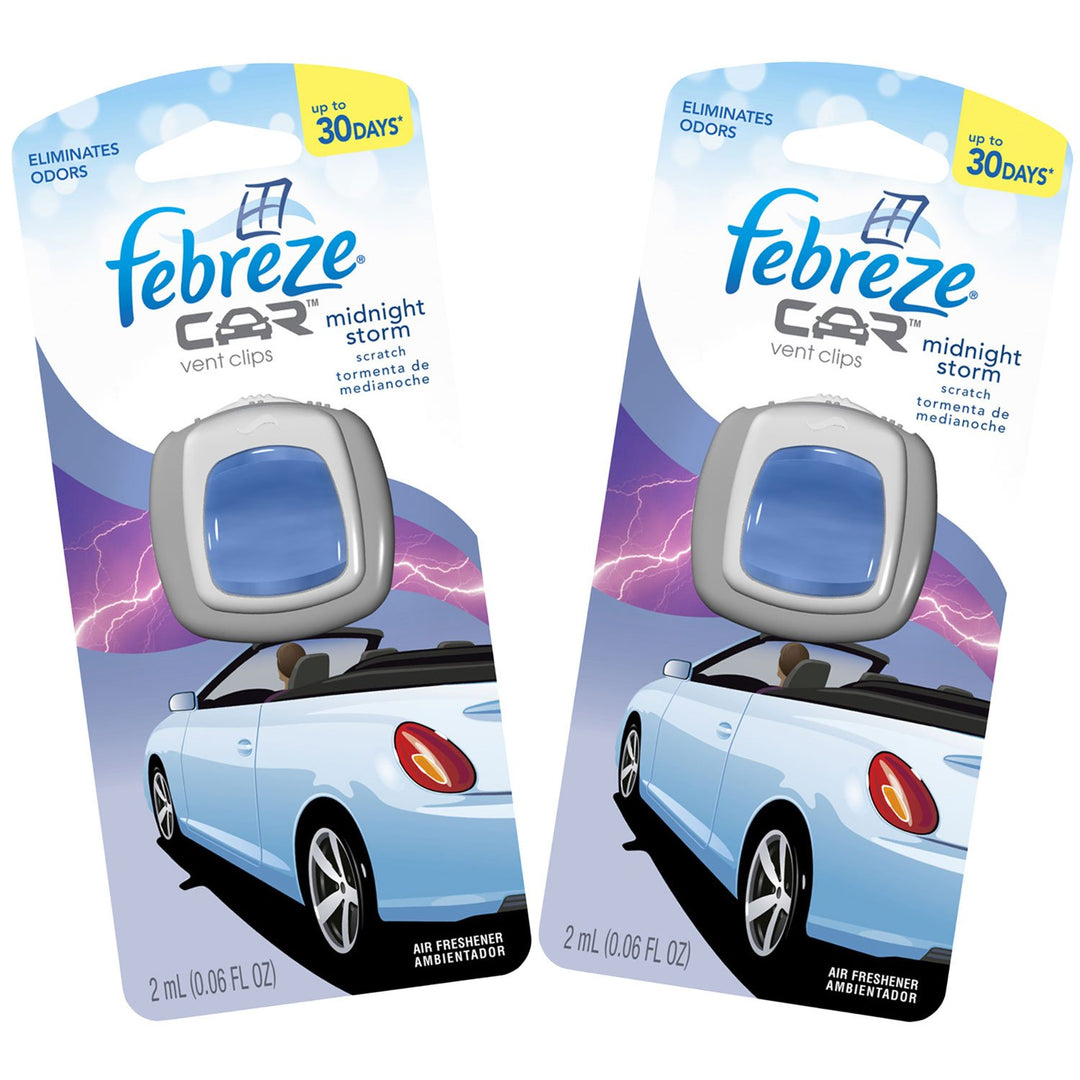 2 mL (0.06 FL OZ) Car Vent Clips Air Freshener and Odor Eliminator, Midnight Storm Scent (2 CLIPS)