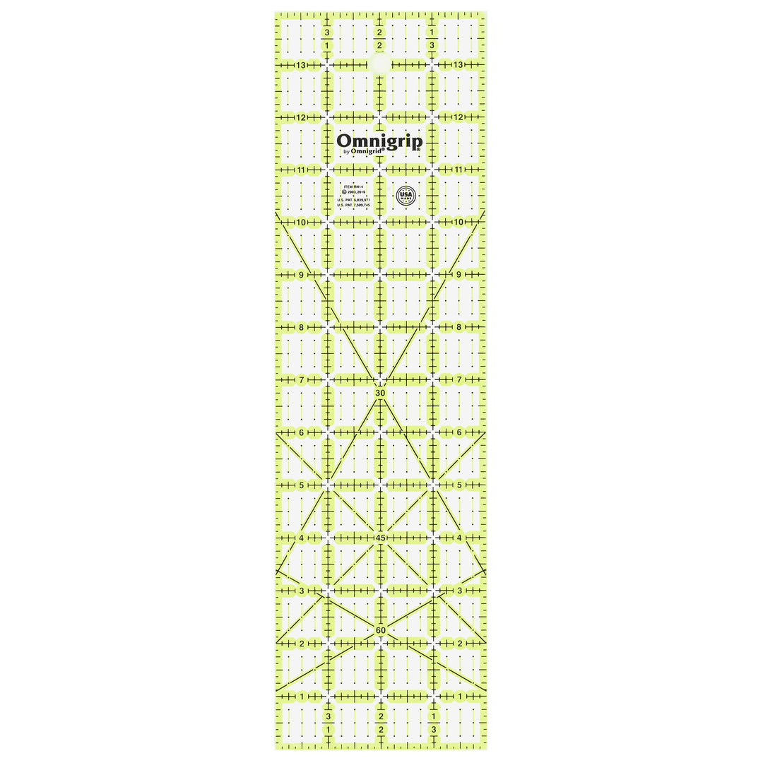 Omnigrip Non-Slip Ruler, 4 x 14