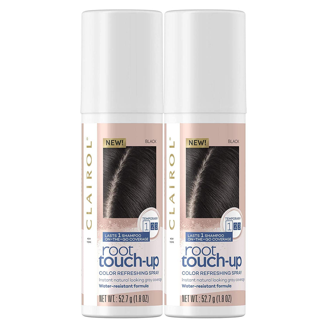 Root Touch-Up Temporary Spray, Black Hair Color, 2 Count