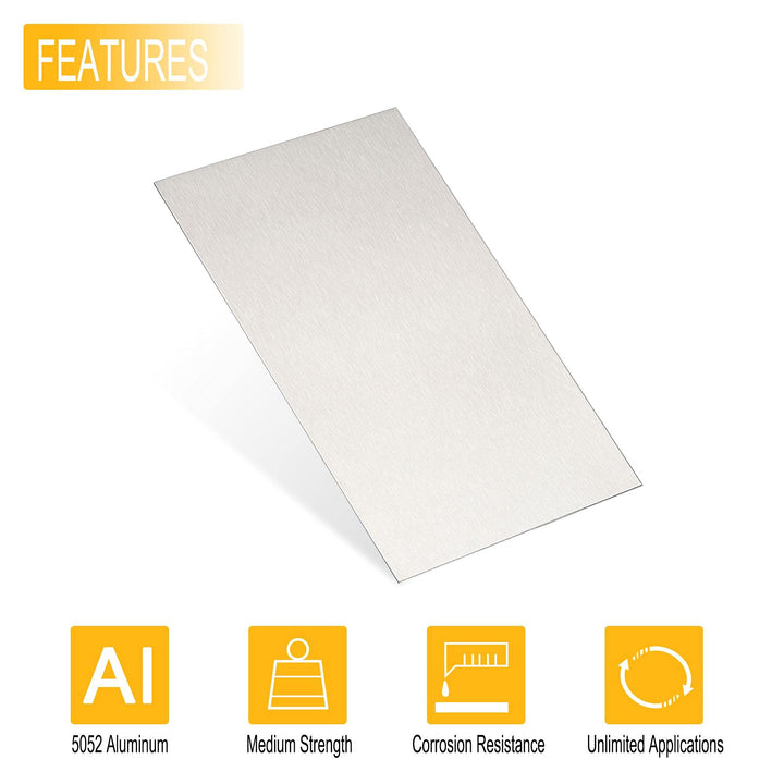Aluminum Sheet, 300mm x 150mm x 2mm Thickness 5052 Aluminum Plate