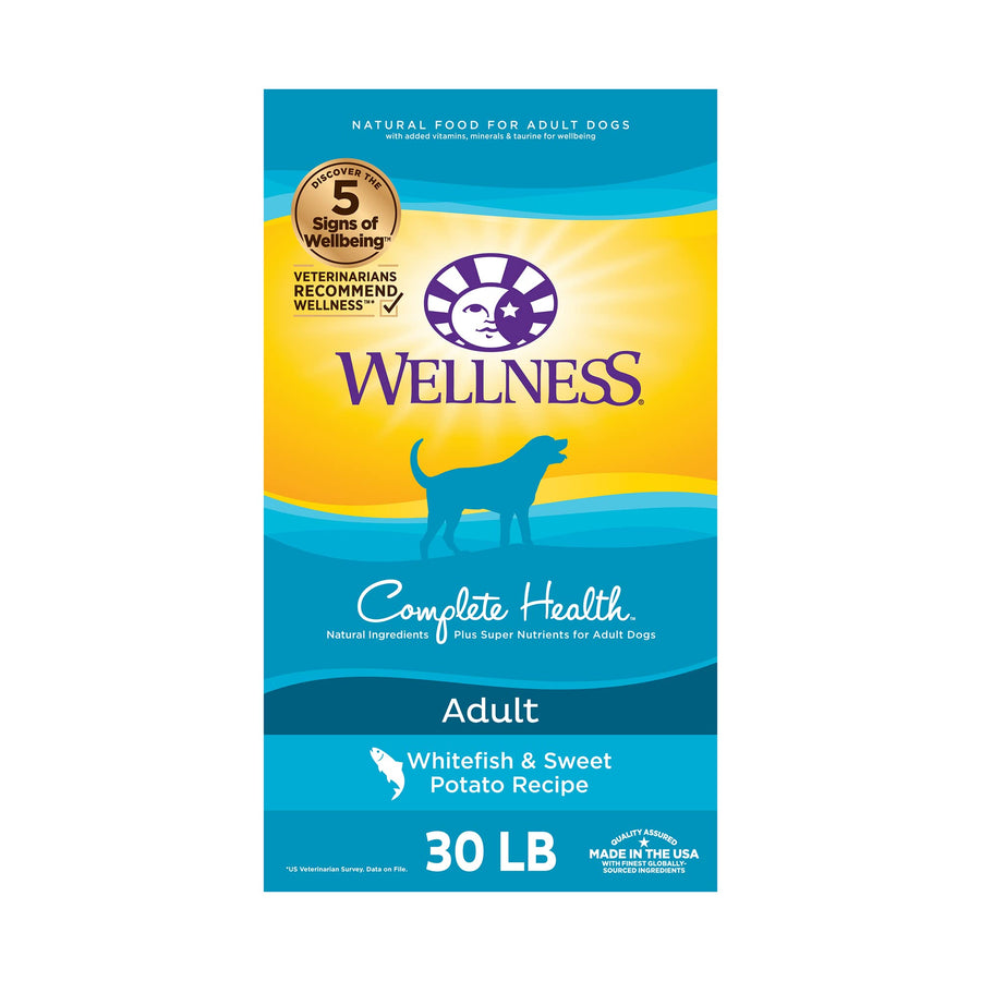Complete Health Dry Dog Food with Grains, Made in USA with Real Meat & Natural Ingredients, All Breeds, Adult Dogs (Whitefish, 30-lb) – With Nutrients for Immune, Skin, & Coat Support
