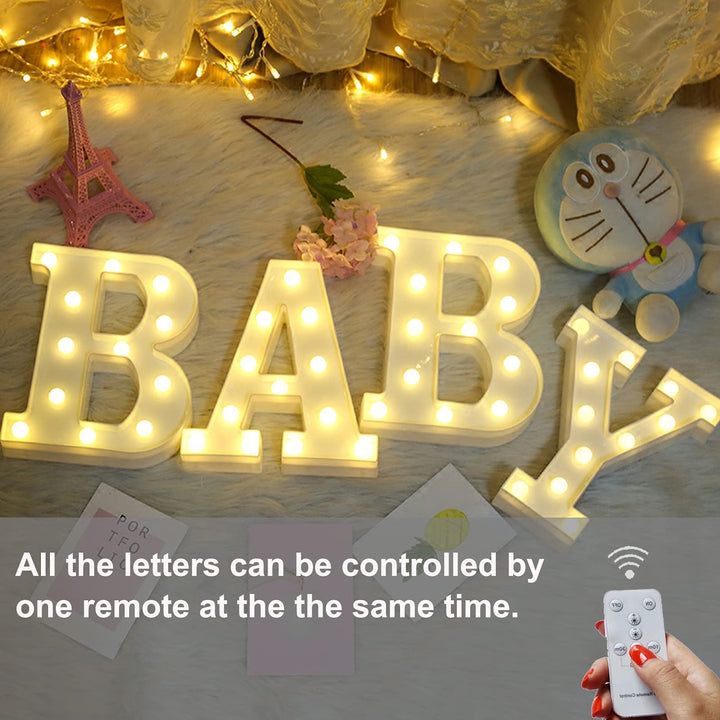 Light Up Letters Remote Timer, LED Letters Lights Alphabet Maruqee Light Up Letters Battery Powered Letter Sign Letter Lights for Night Light Wedding Party Girls Gifts Home Christmas Decoration-A