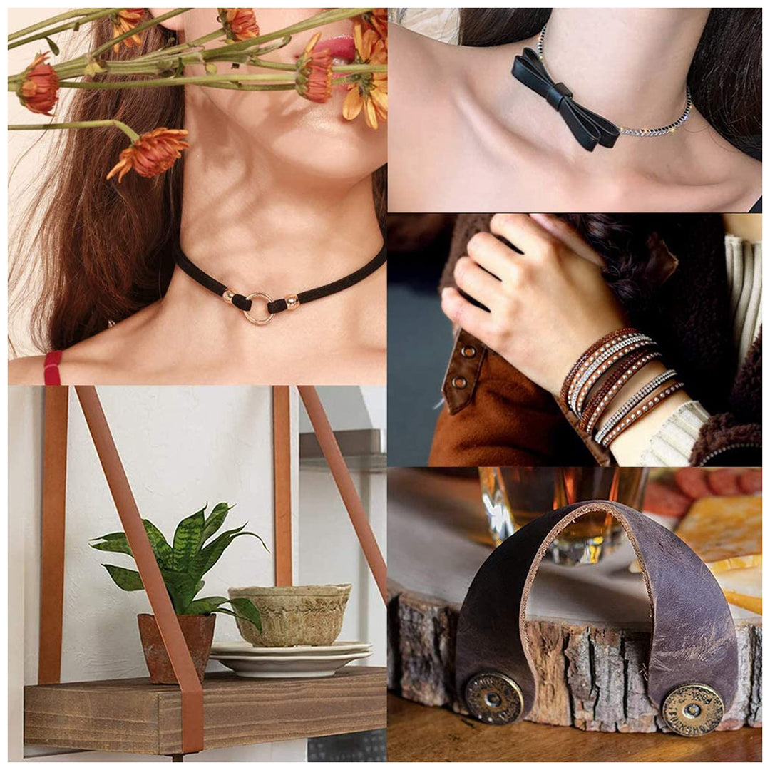 197Inch 6mm Dark Brown Flat Genuine Leather Cord Leather String Full Grain Cord Lace Cowhide Leather Strips for Jewelry Making DIY Craft Projects Belts Keychains