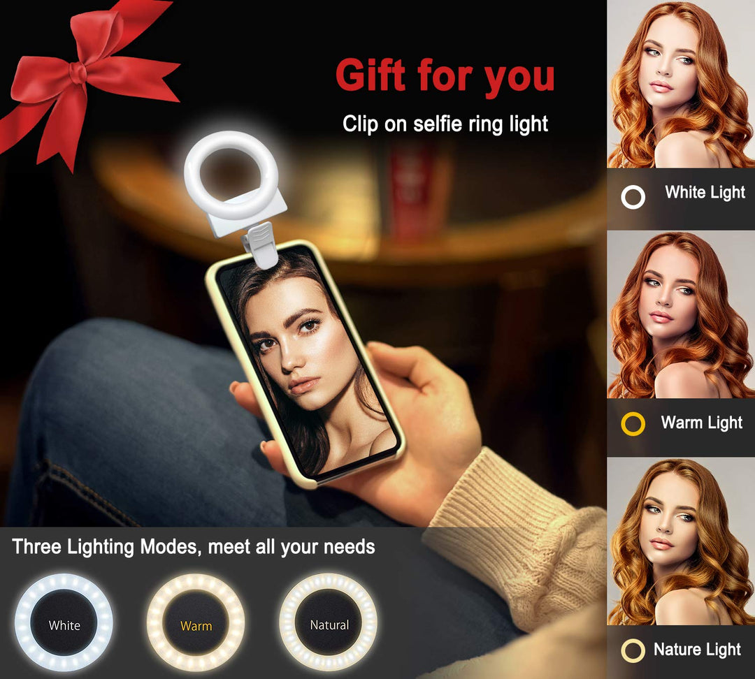 Auto Face Tracking Tripod, 360° Rotation Phone Camera Mount with Selfie Ring Light, No App, Battery Operated Smart Shooting Holder for Live Vlog (Pink)