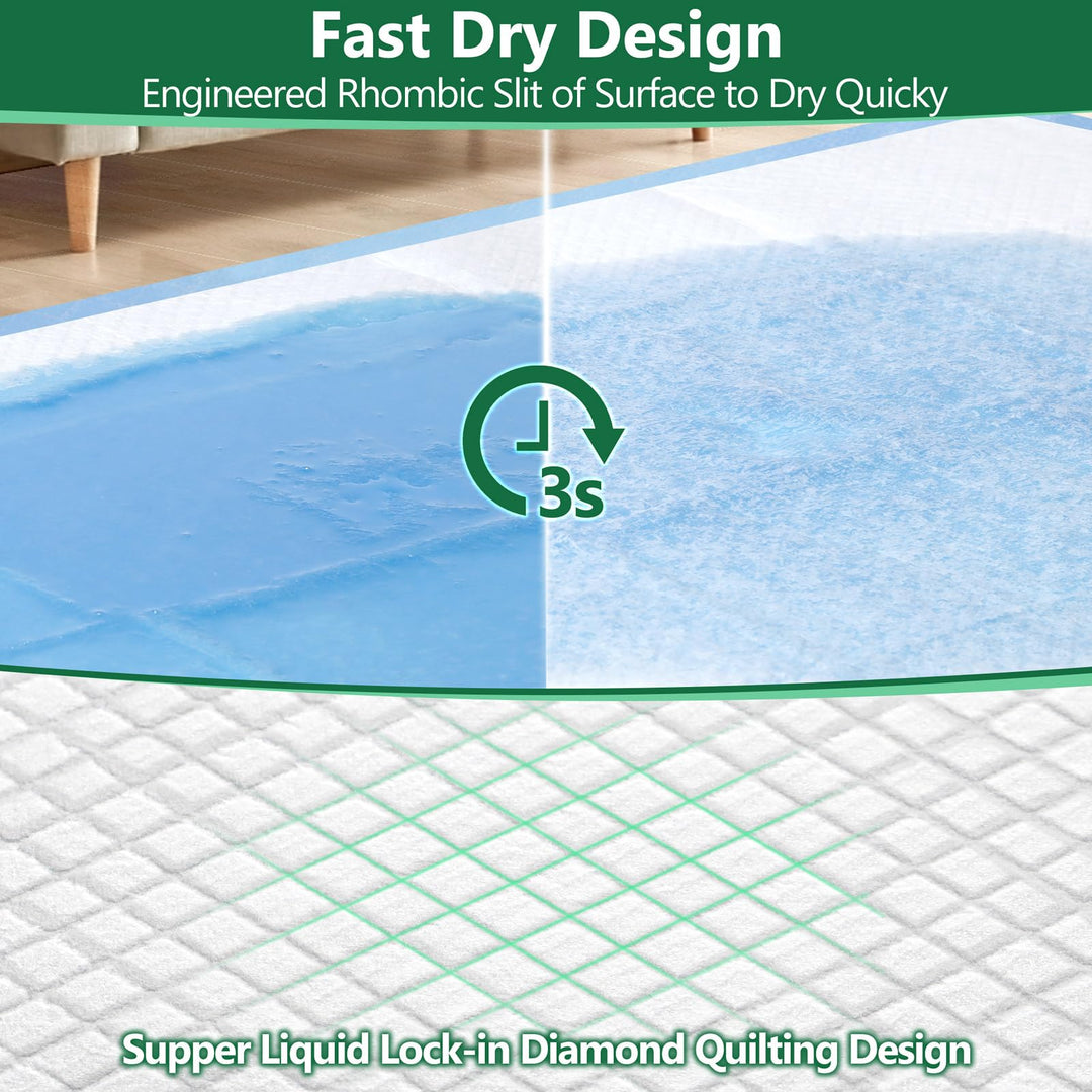 XXL Thicken 6 Layers Ultra Absorbent Dog Pee Pads Extra Large Leak-Proof Odor-Control Puppy Training Pads Quick Dry Pee Pads for Dogs Cats Pets