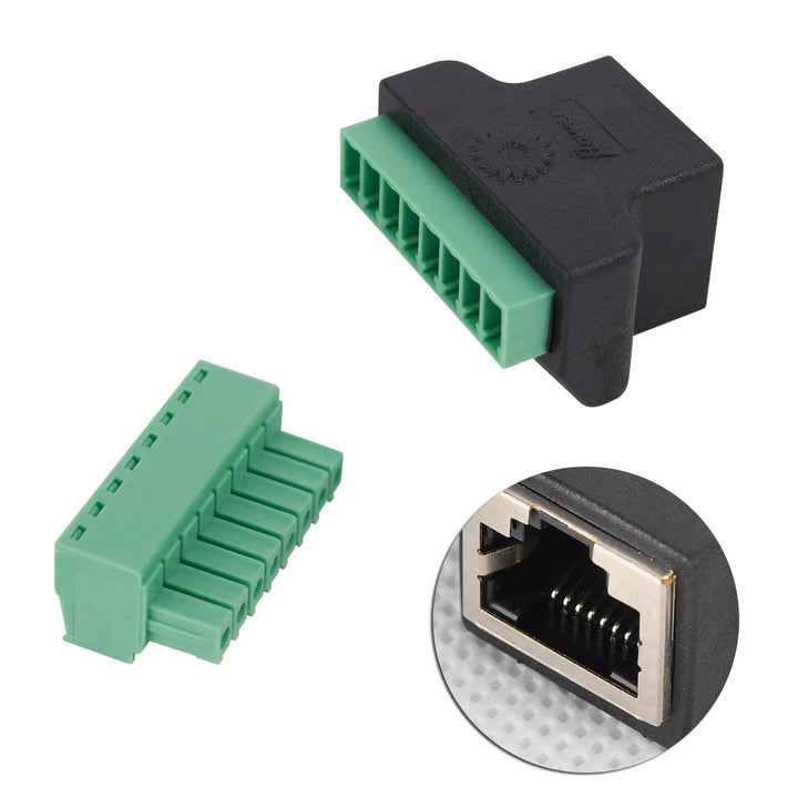 RJ45 Coupler, Female to 8 Pin Screw Term in Line Coupler Cat7 Cat6 Cat5 Cat5e Ethernet Cable Extender Adapter(Black)