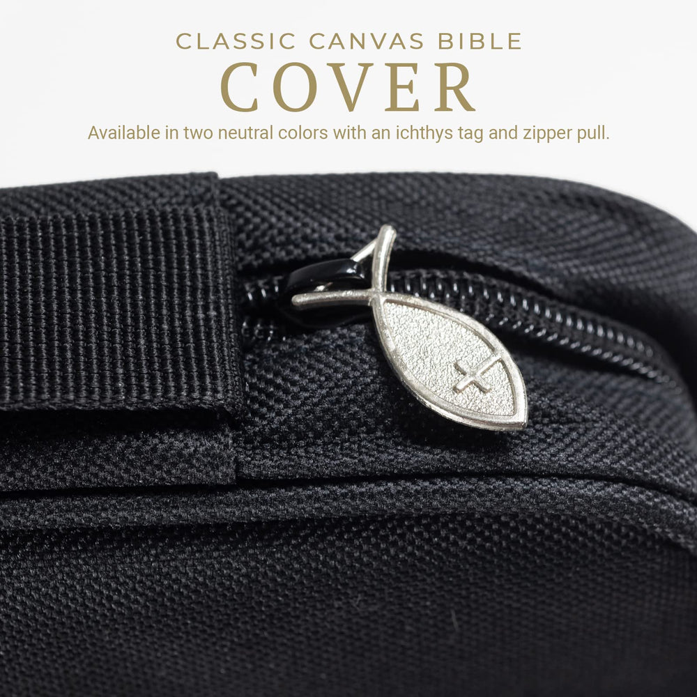 , Canvas Bible Case - Black Bible Cover for Men and Women - for Compact, X-Large and XX-Large Books