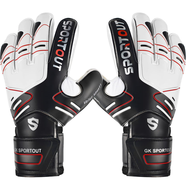 Youth&Adult Goalie Goalkeeper Gloves,Strong Grip for The Toughest Saves, with Finger Spines to Give Splendid Protection to Prevent Injuries,3 Colors (Black, 9)