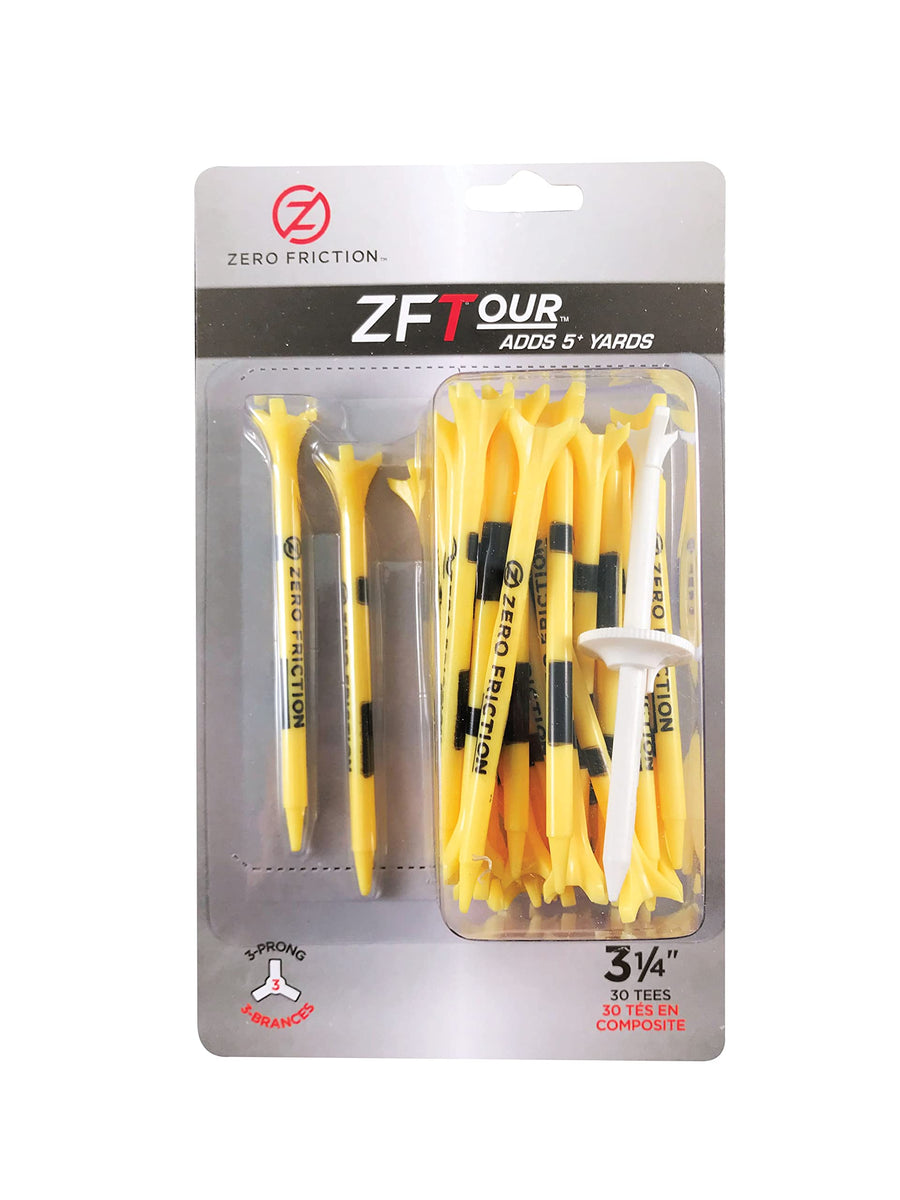 Tour 3-Prong Golf Tees (3-1/4 Inch, Yellow, Pack of 30)