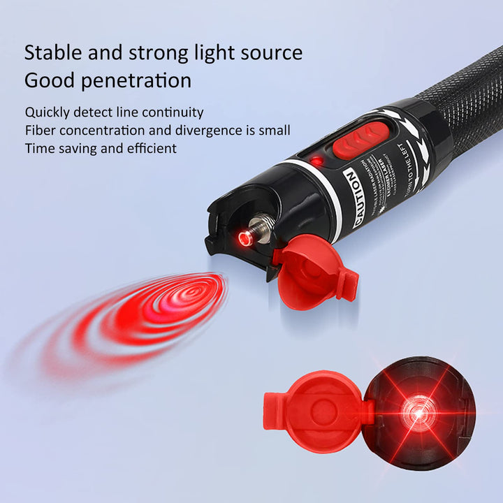 Visual Fault Locator 50KM 50mW Fiber Optic Cable Tester Meter VFL Red Light Pen Light Source Testers (50 KM)