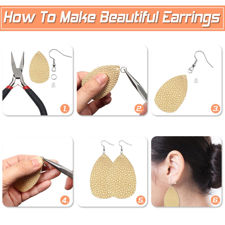 TOAOB 150pcs Hypoallergenic Earring Hooks Mixed Colors Ear Wire Hooks Earring Making Kit with 1000pcs Open Jump Rings 200pcs Earring Backs for Jewelry Making Findings