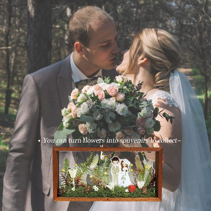 Shadow Photo Frame,Wooden Double-Sided High-Definition Plexiglass Storage Box, DIY Display Box, Suitable for Dried Flowers, Specimens, Handicrafts, Baby Souvenirs and Photos (Walnut Brown)