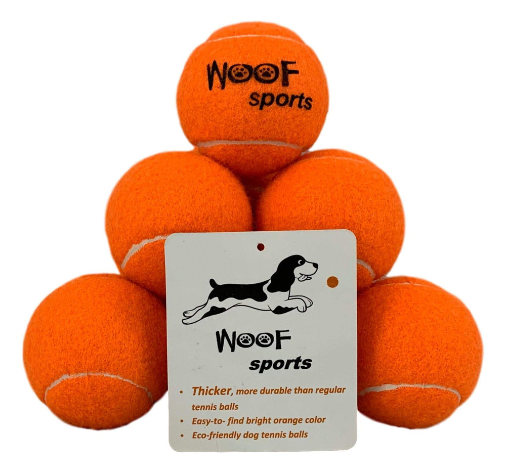 Dog Tennis Balls 12 Orange Tennis Balls for Dogs. Easy to Find! Includes Carrying Bag. Medium Size. Fits Standard Ball Launchers