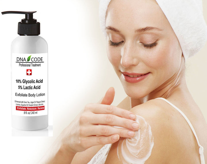 Magic Lotion- 10% Glycolic 5% Lactic Acid Exfoliatingl Body Lotion w/Green Tea, Argan Oil, Papaya, Licorice.